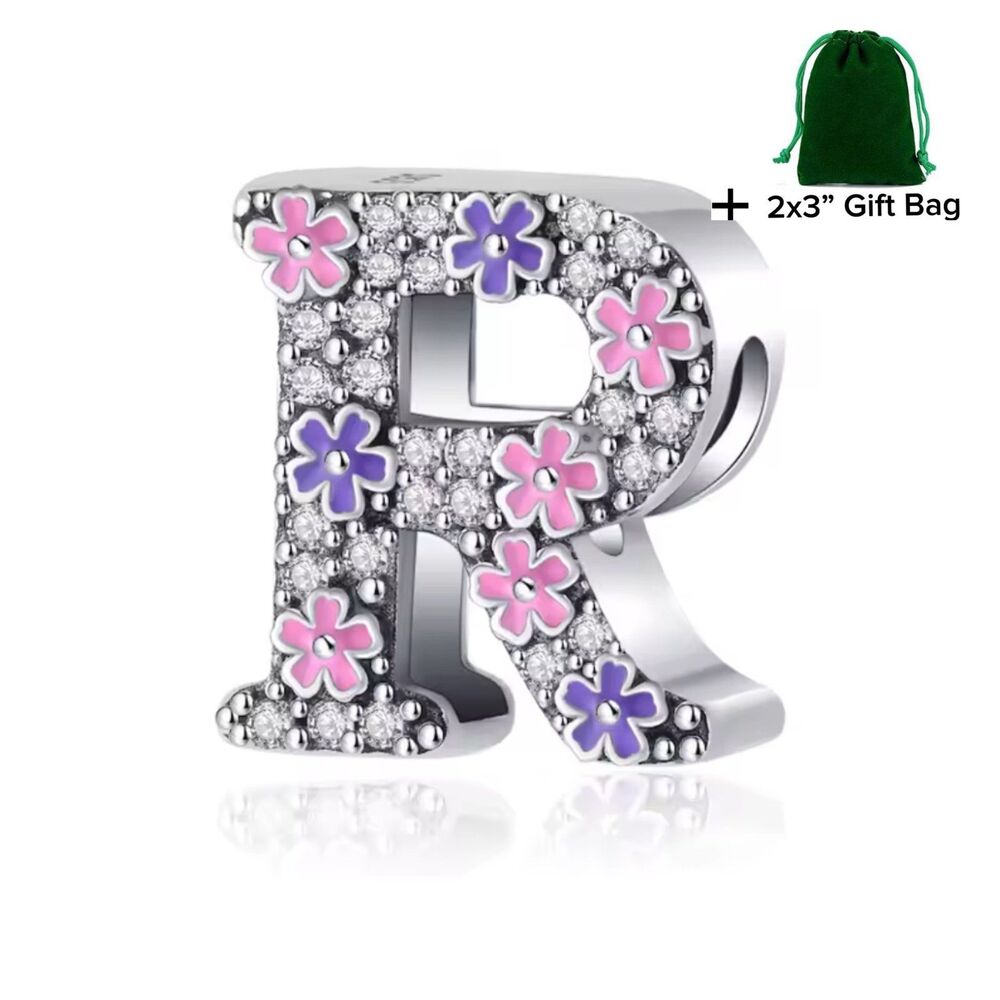 Letter R Bead Charm | 925 Silver | Brand New
